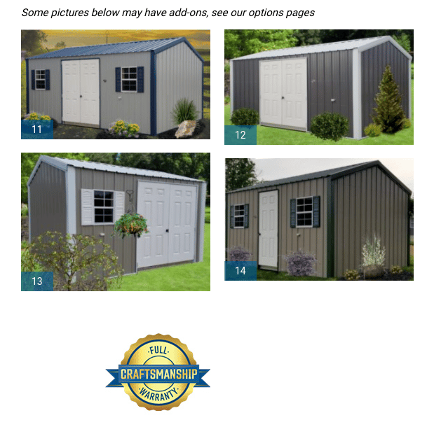 Classic Garden Shed Product Details Page